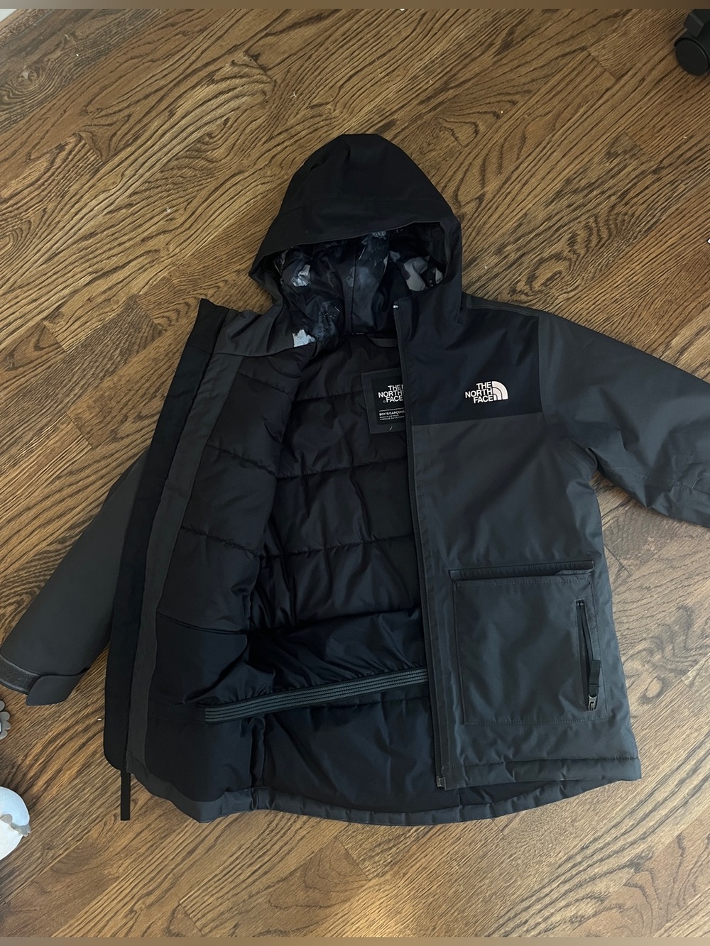 The North Face KIDS Black Hooded Insulated Jacket